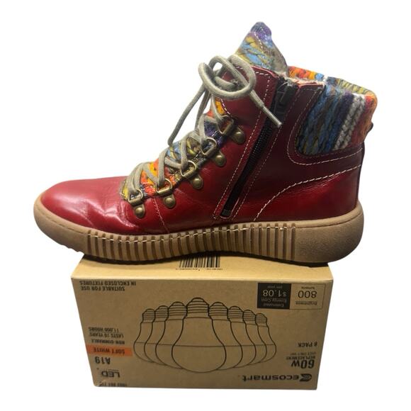 Josef Seibel Maren Women's 38 7.5-8 Bootie Leather Ankle Boot Red Warm Comfort - Picture 6 of 16